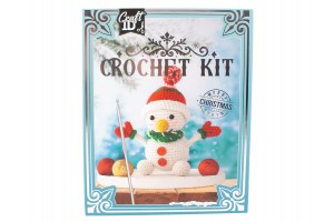 Karácsonyi horgolt hóember figura 16x9x18 cm