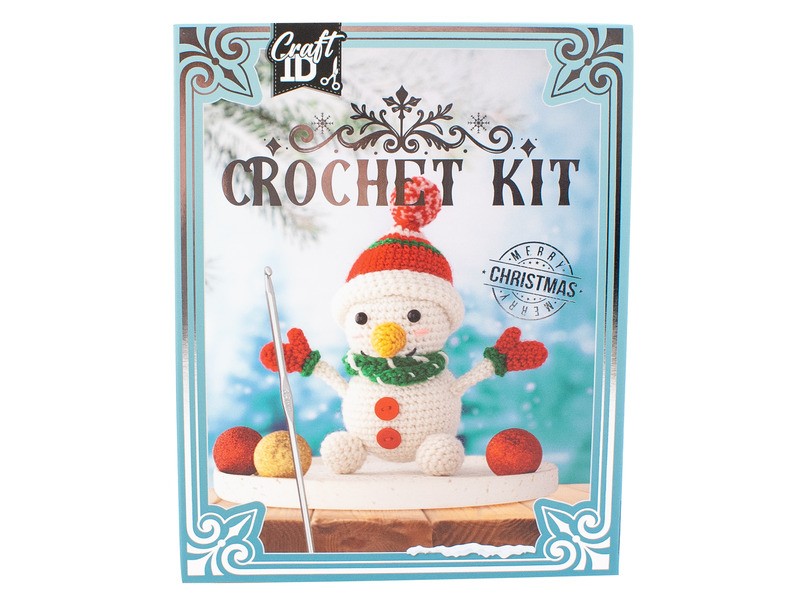 Karácsonyi horgolt hóember figura 16x9x18 cm