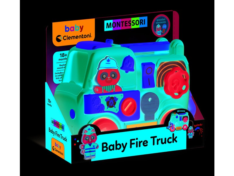 Baby Clementoni Montessori tűzoltó autó, fejlesztő bébijáték