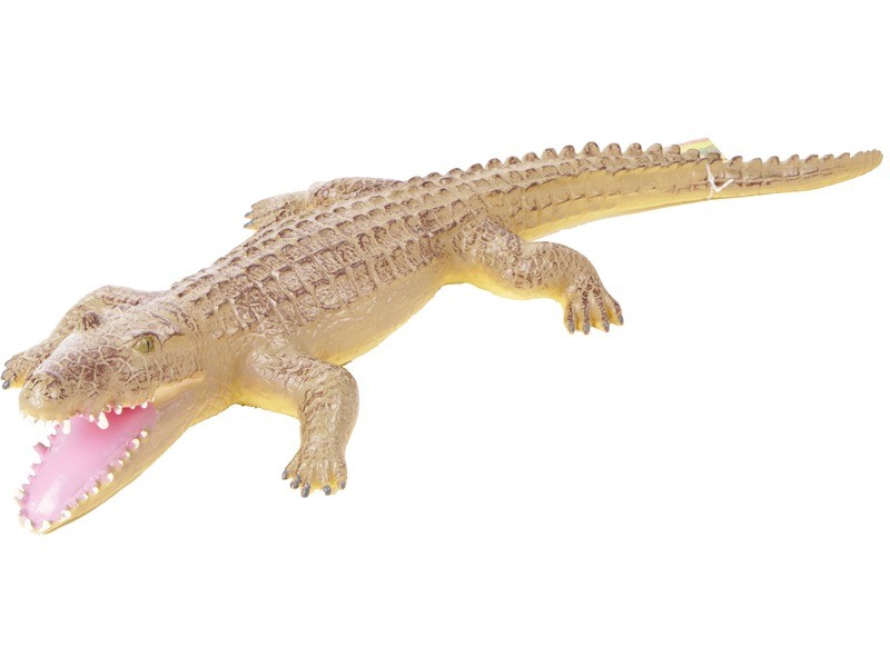 Műanyag krokodil 65 cm — színes, részletes kivitel