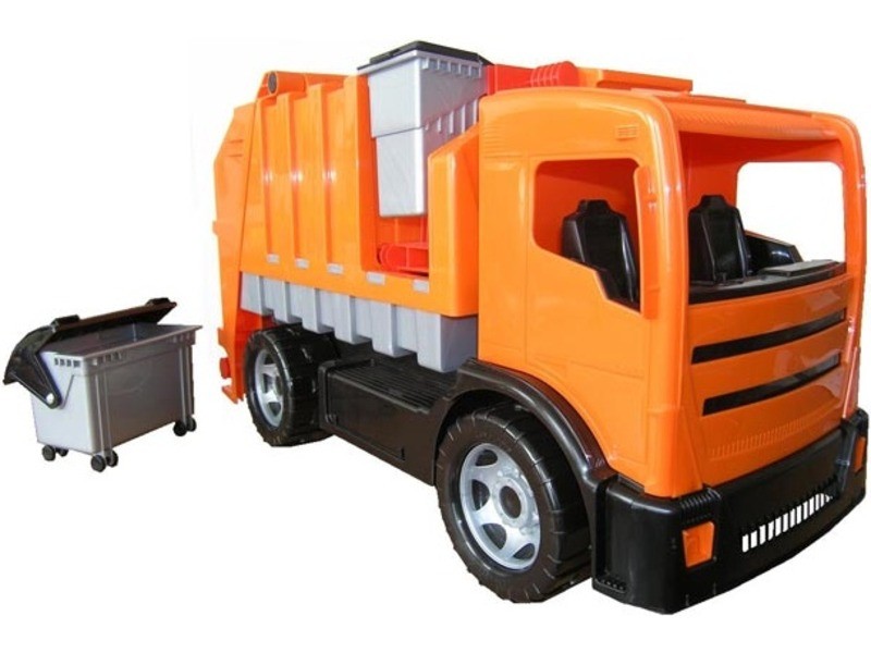 Műanyag kukás autó 72 cm - gyerekjáték