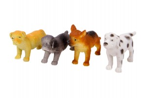 Műanyag kutyák 6,5 cm, 4 db/csomag - HB625/4