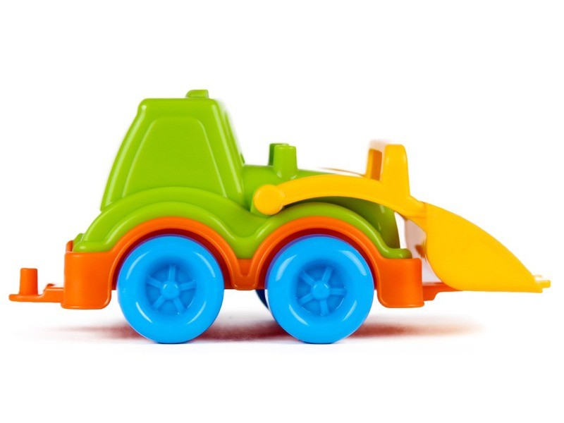 Zöld műanyag markolós traktor 13 cm