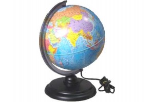 Politikai világító földgömb (25 cm) — megvilágítva
