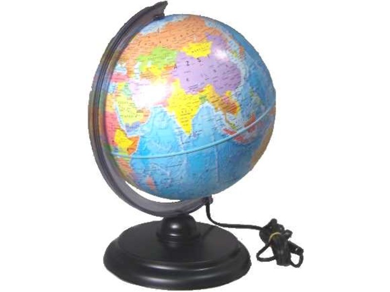 Politikai világító földgömb (25 cm) — megvilágítva