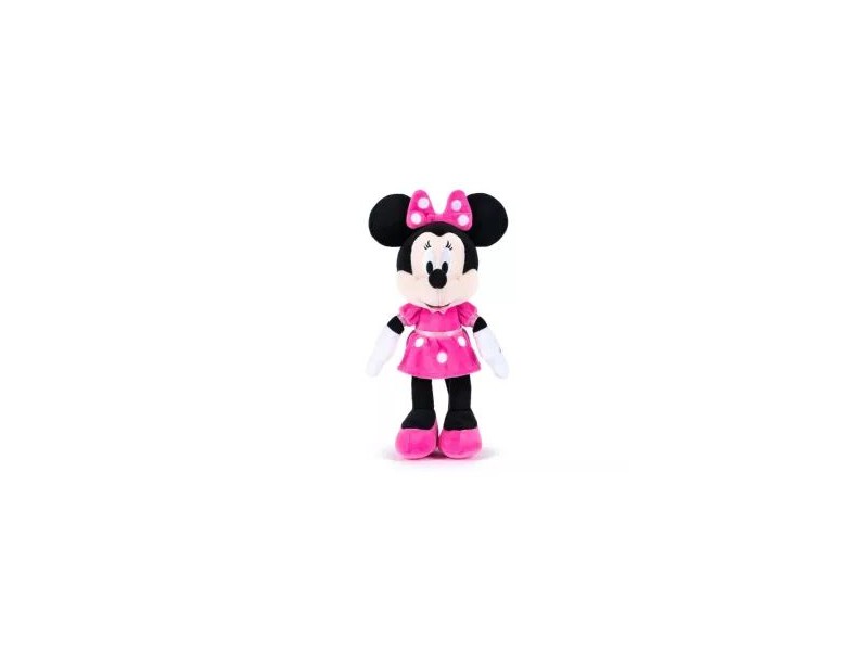 Minnie plüssfigura 25 cm - pöttyös rózsaszín ruha