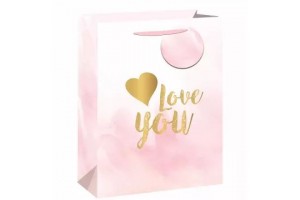 I love you arany ajándékzacskó 26x32 cm