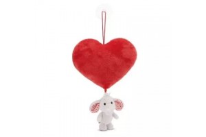 NICI GREEN plüss szív elefánt - fehér, tapadókorong