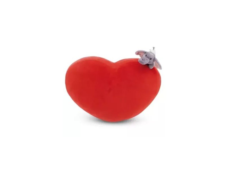 Nici szív párna 3D elefánt plüss, 42 cm