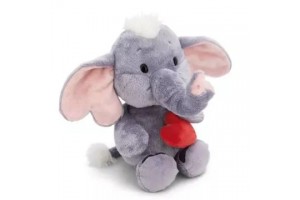 NICI szürke elefánt plüss mágneses piros szívvel