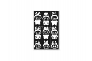 Tytoo Labubu sablon szett – kreatív stencil készlet