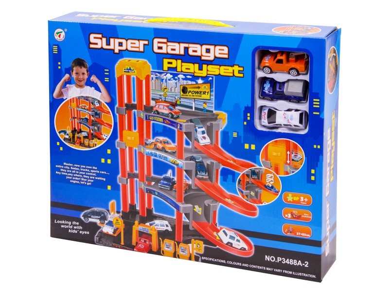 Super 4 szintes parkolóház 3 autóval