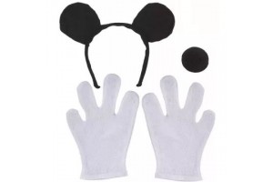 Gyerek egér jelmez — fülek, orr és kesztyű