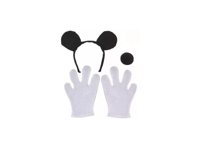 Gyerek egér jelmez — fülek, orr és kesztyű