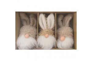 Nyuszifüles orrmanó figurák - 3 db, 8 cm