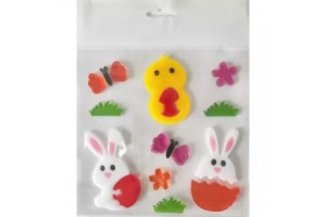 Húsvéti ablakzselé - nyuszik és csibék