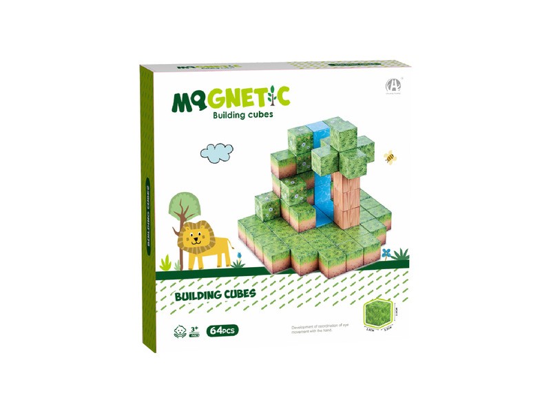 Mágneses építőkockák - Szafari, 64 db