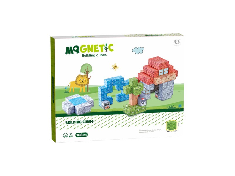 Mágneses építőkockák - Szafari, 108 db