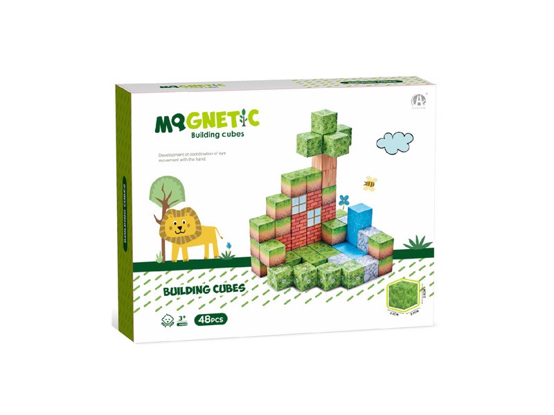 Mágneses építőkockák – Szafari, 48 db