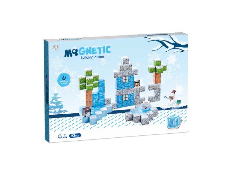 Mágneses építőkockák - havas táj (93 db)