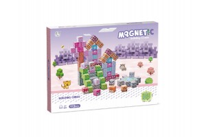 Mágneses építőkockák - lila város, 113 db
