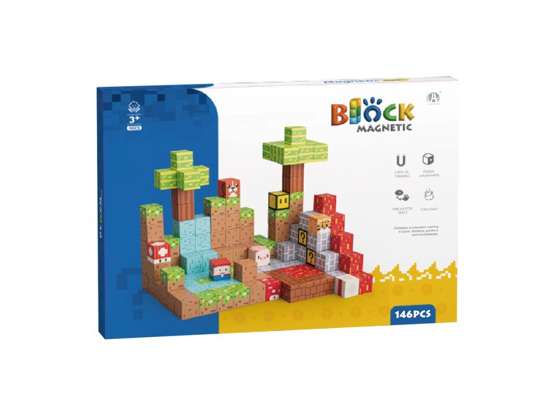 Mágneses építőkockák - erdő, 146 db készlet