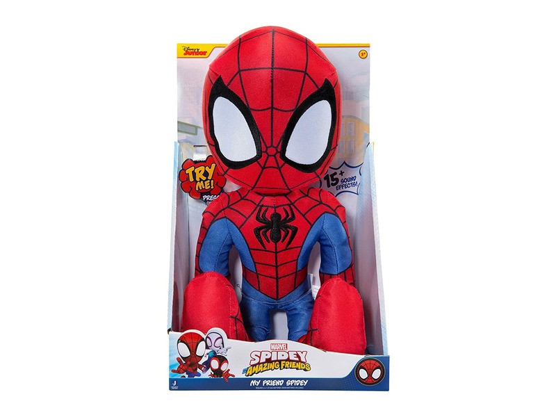 Pókember Spidey beszélő plüss 40 cm - mellkasgomb