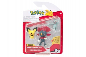 Pokémon figura készlet: Pichu, Machop és Weavile