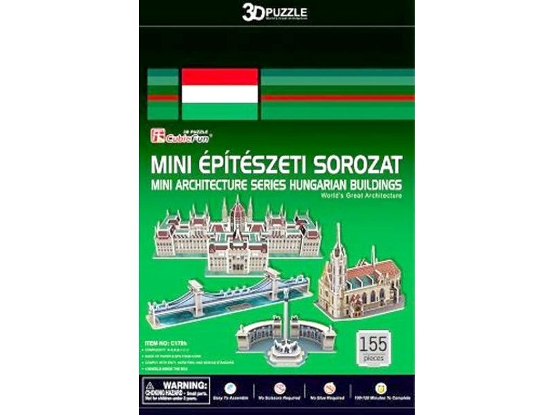 Magyarországi épületek - 155 db mini 3D puzzle