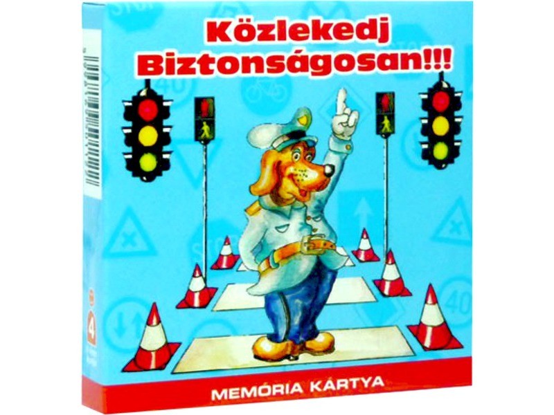 Közlekedj biztonságosan memória kártya – 34 lap, memória játék