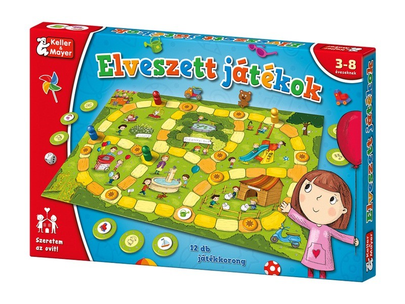 Elveszett játékok társasjáték - doboz és játékelemek