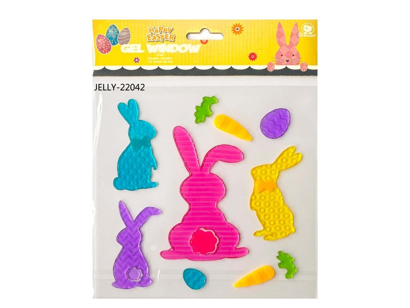 Ablakzselé: színes nyuszik dekoráció