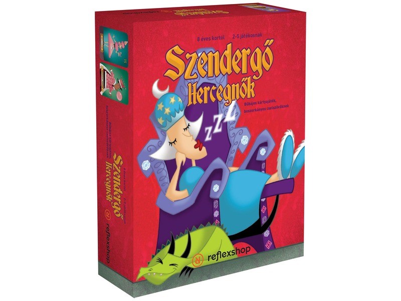 Szendergő hercegnők társasjáték — doboz és kártyák