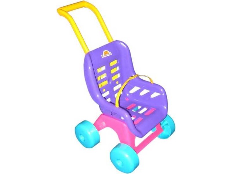 Műanyag babakocsi 50 cm – lila és rózsaszín