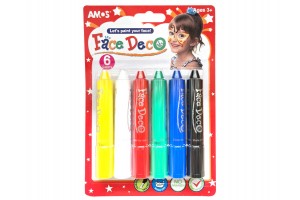 Arcfestő kréta 6 darab - több szín, lemosható