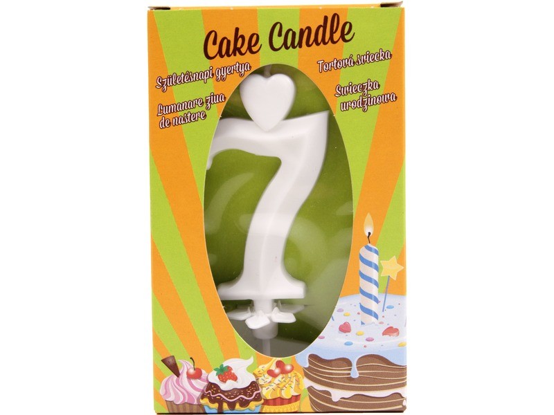 Számgyertya 7 – fehér