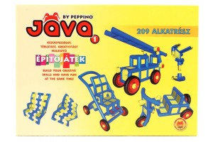 Jáva 1 építőjáték — 209 db, kék és sárga elemek