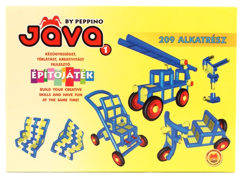 Jáva 1 építőjáték — 209 db, kék és sárga elemek