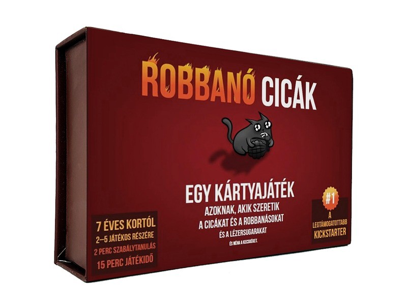 Robbanó cicák kártyajáték - doboz és kártyák