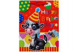 Happy Birthday ajándékzacskó 26x32 cm