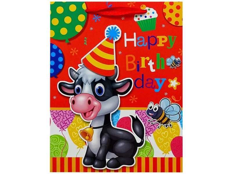 Happy Birthday ajándékzacskó 26x32 cm