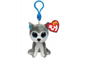 Slush Husky plüss kulcstartó - 9 cm, szürke