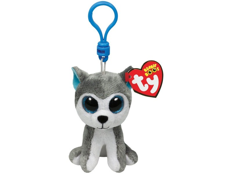 Slush Husky plüss kulcstartó - 9 cm, szürke