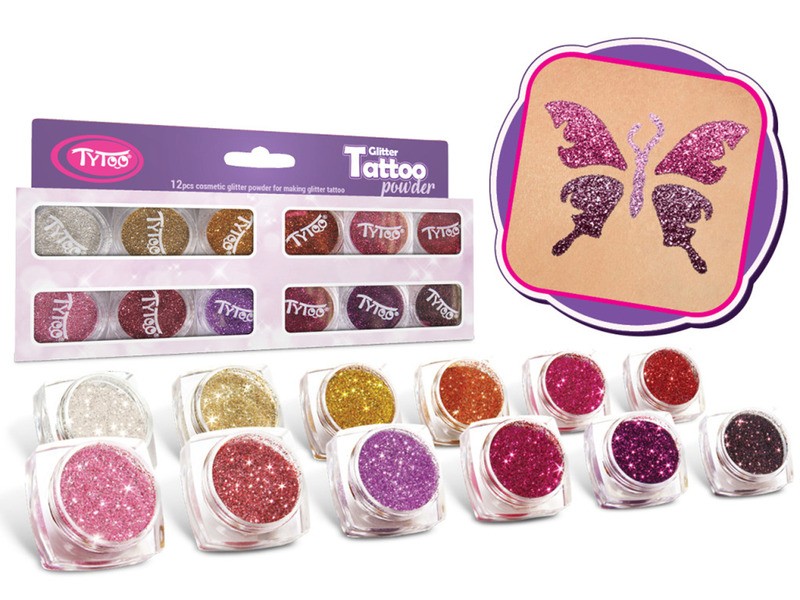 Tytoo csillámpor szett 12 db – meleg színek