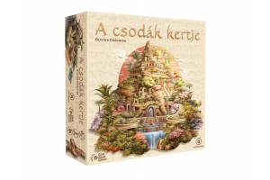A csodák kertje társasjáték doboza és játékelemek