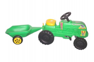 Pedálos farmer traktor levehető utánfutóval