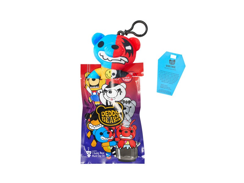 Deddy Bear táskaplüss S4, egyedi rebellis kulcstartó