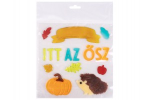 Ablakzselé ősz + süni mintával