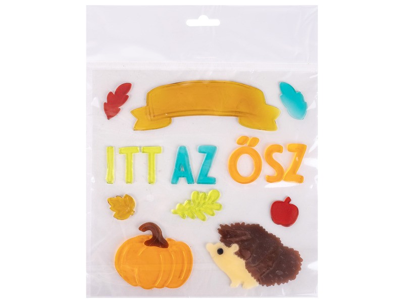 Ablakzselé ősz + süni mintával