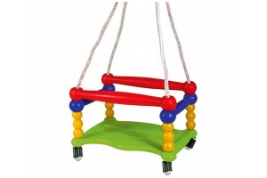 Színpompás műanyag gyermekhinta — ülőfelület 38x25 cm